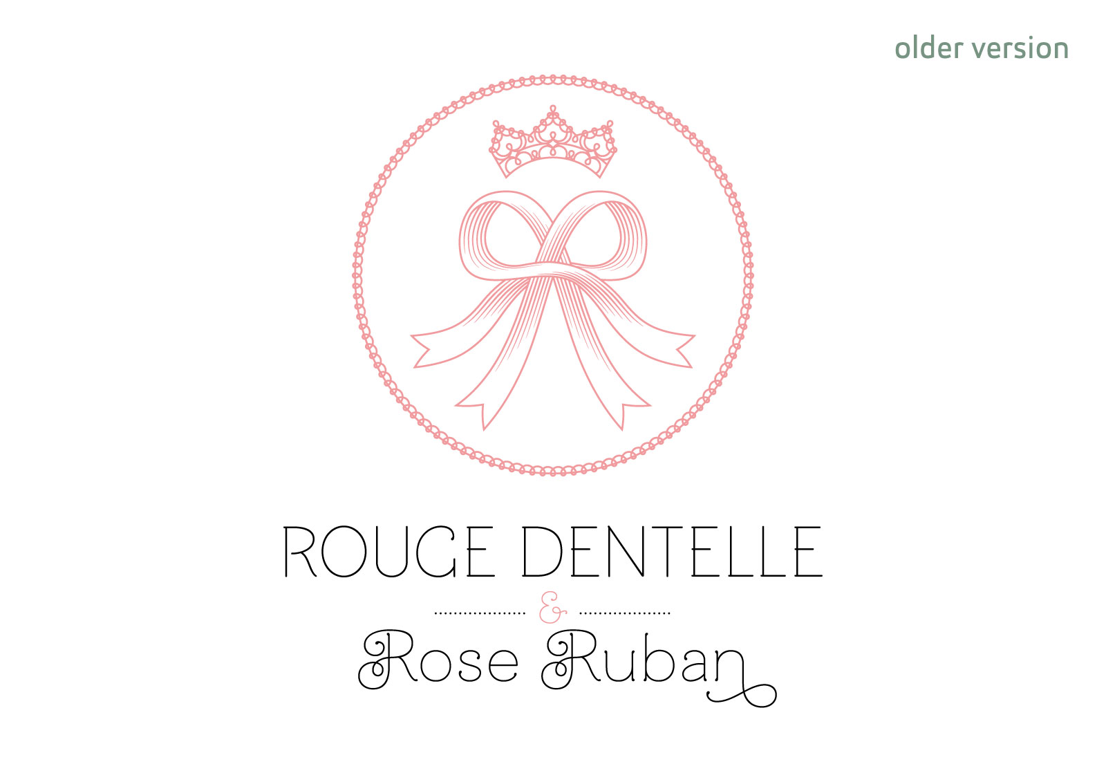 Older version of the logo of french lolita association “Rouge Dentelle & Rose Ruban” (vertical version)