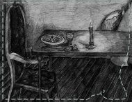 "Dinner with my guests", an original drawing by messalyn (thumbnail).