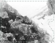 "The Cliffs", an original drawing by messalyn (thumbnail).
